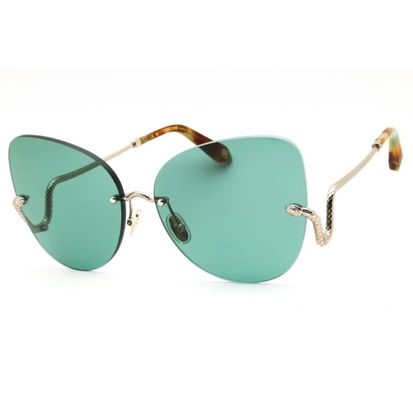 ROBERTO CAVALLI GOLD GREEN RIMLESS SUNGLASSES NWT $800 - Picture 1 of 7